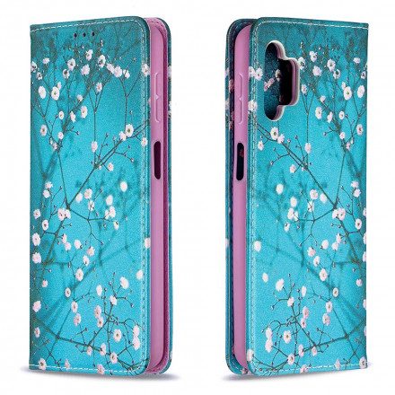 Folio-fodral För Samsung Galaxy A32 5G Läderfodral Blommande Grenar