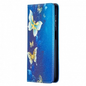 Folio-fodral För Samsung Galaxy A32 5G Läderfodral Färgglada Fjärilar