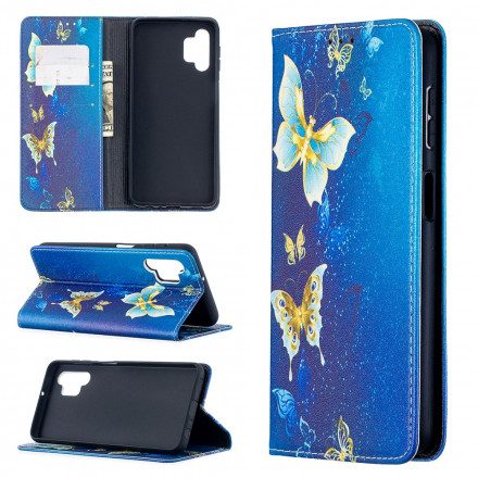 Folio-fodral För Samsung Galaxy A32 5G Läderfodral Färgglada Fjärilar
