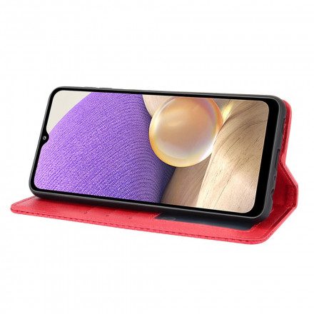 Folio-fodral För Samsung Galaxy A32 5G Läderfodral Vintage Stiliserad Lädereffekt