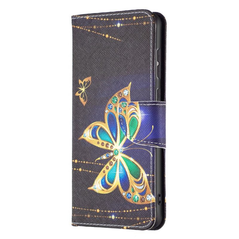 Folio-fodral För Samsung Galaxy A33 5G Gyllene Fjärilar