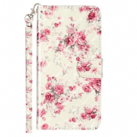 Folio-fodral För Samsung Galaxy A33 5G Med Kedjar Liberty Strap Blommor