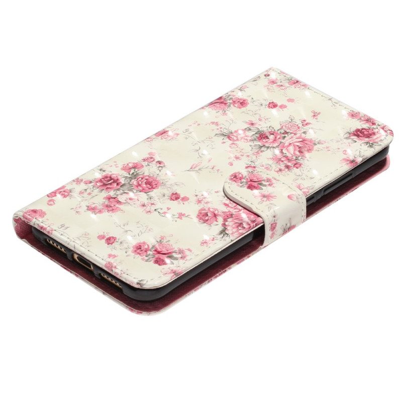 Folio-fodral För Samsung Galaxy A33 5G Med Kedjar Liberty Strap Blommor