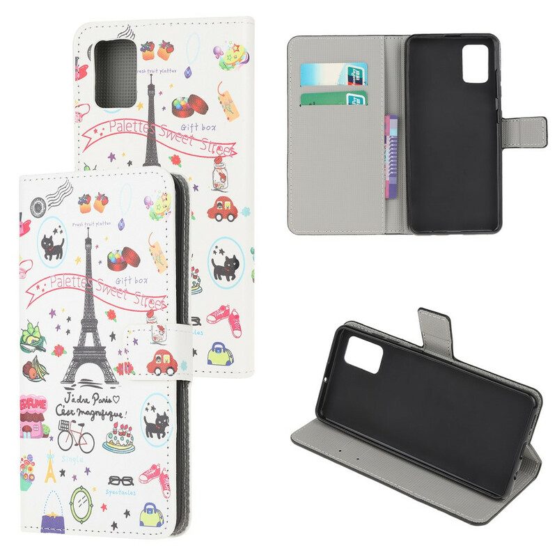 Folio-fodral För Samsung Galaxy A41 Jag Älskar Paris