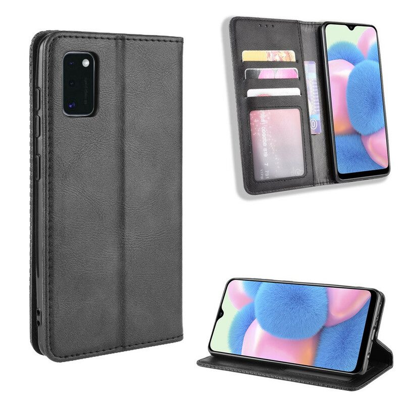 Folio-fodral För Samsung Galaxy A41 Läderfodral Vintage Stiliserad Lädereffekt