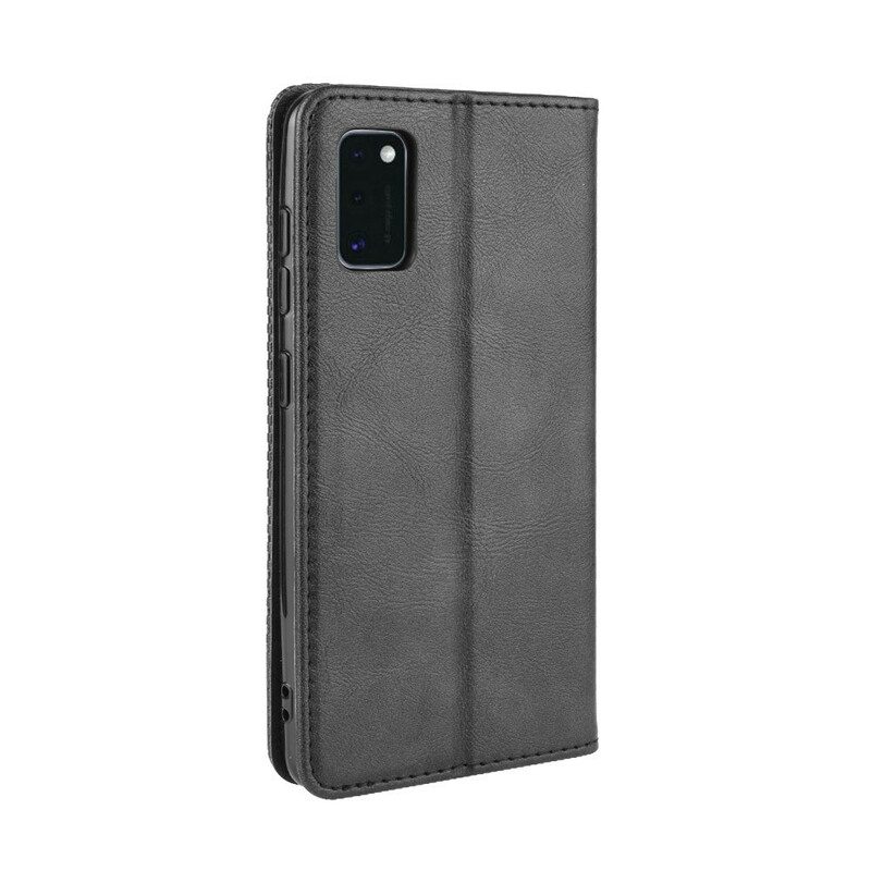 Folio-fodral För Samsung Galaxy A41 Läderfodral Vintage Stiliserad Lädereffekt