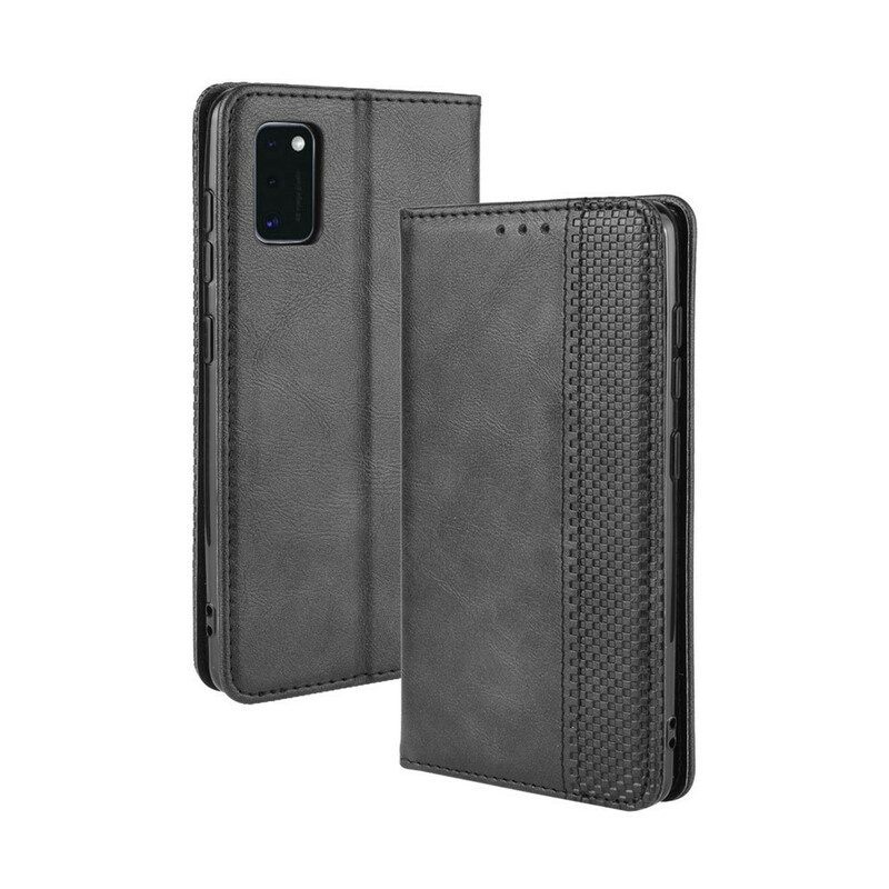 Folio-fodral För Samsung Galaxy A41 Läderfodral Vintage Stiliserad Lädereffekt