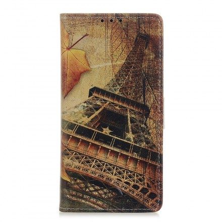 Folio-fodral För Samsung Galaxy A50 Eiffeltornet På Hösten