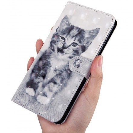 Folio-fodral För Samsung Galaxy A50 Svartvit Katt