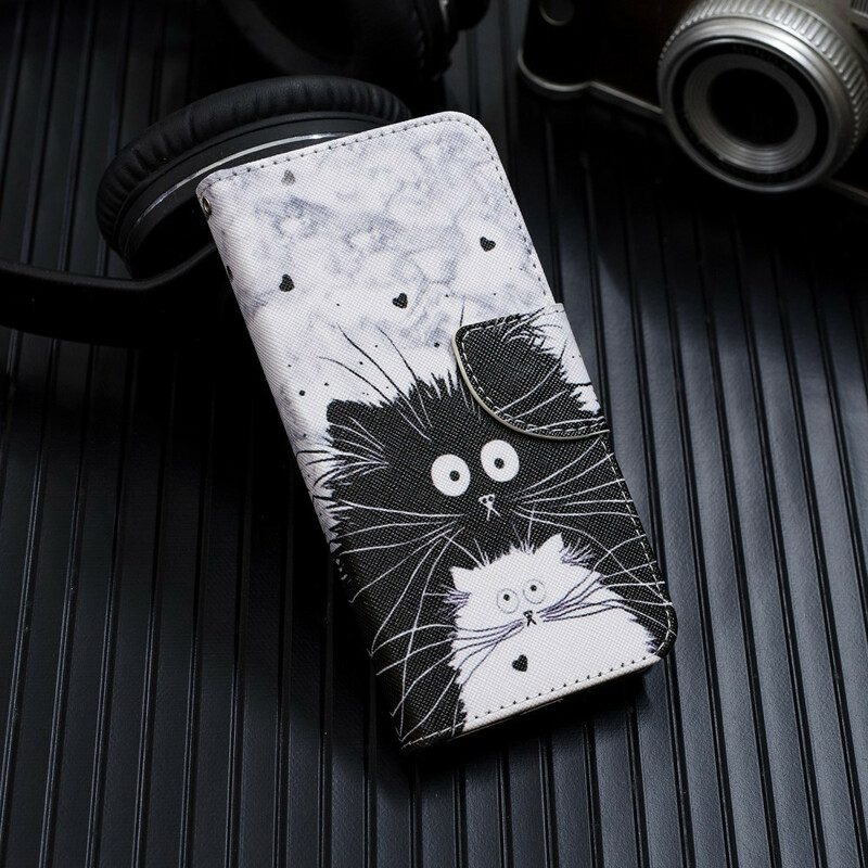 Folio-fodral För Samsung Galaxy A51 5G Förvånade Katter