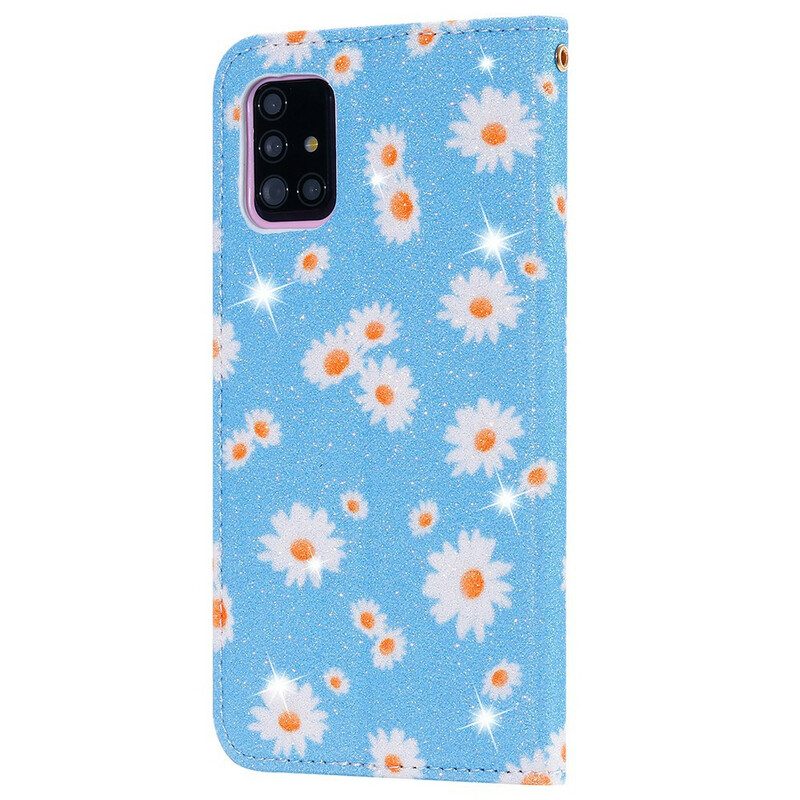 Folio-fodral För Samsung Galaxy A51 5G Läderfodral Faux Leather Daisies