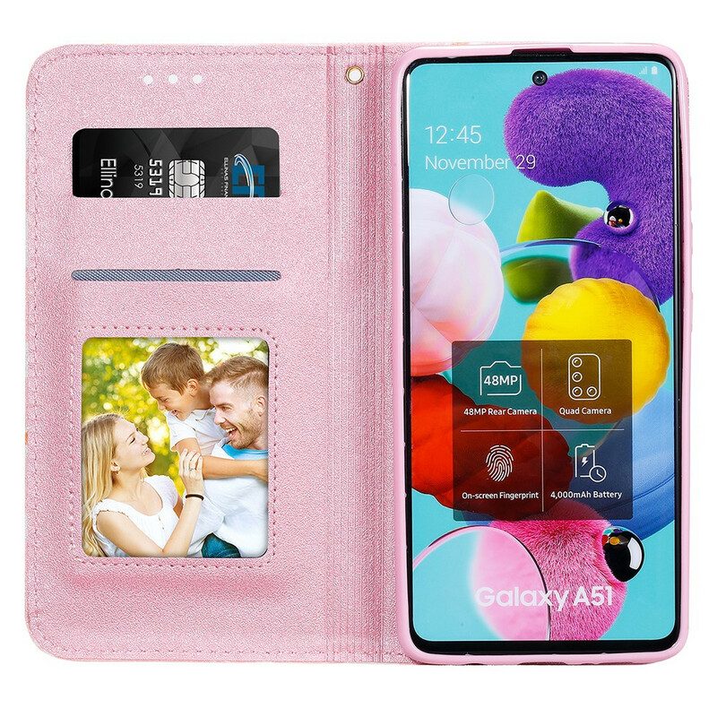 Folio-fodral För Samsung Galaxy A51 5G Läderfodral Faux Leather Daisies