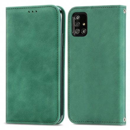 Folio-fodral För Samsung Galaxy A51 5G Läderfodral Vintage Konstläder