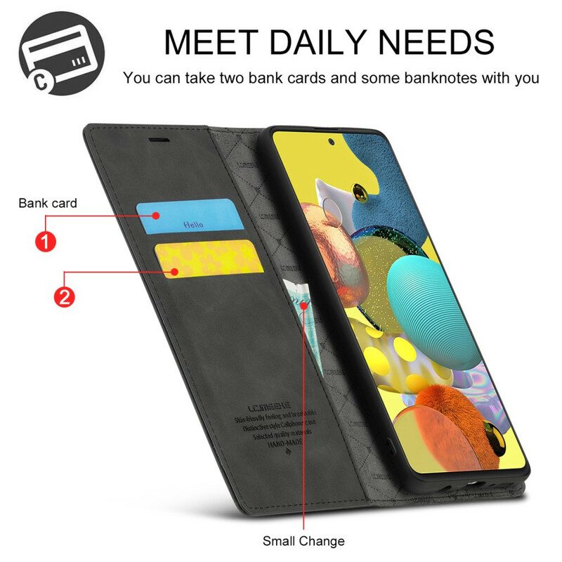 Folio-fodral För Samsung Galaxy A51 Läderfodral Lc.imeeke Lädereffekt