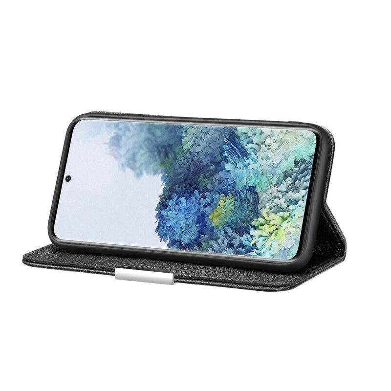 Folio-fodral För Samsung Galaxy A51 Läderfodral Ultra Chic Litchi Konstläder
