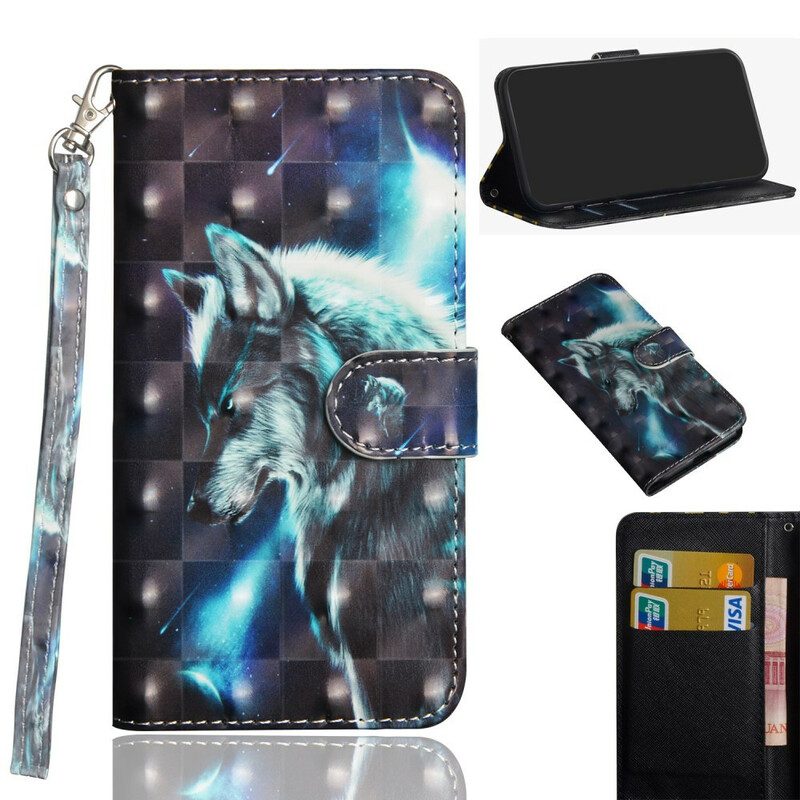 Folio-fodral För Samsung Galaxy A51 Majestic Wolf