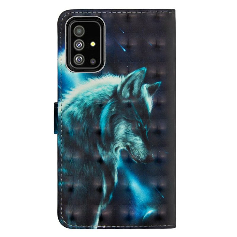 Folio-fodral För Samsung Galaxy A51 Majestic Wolf