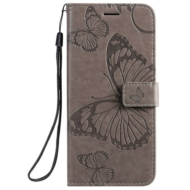Folio-fodral För Samsung Galaxy A51 Med Kedjar Jätte Strappy Fjärilar
