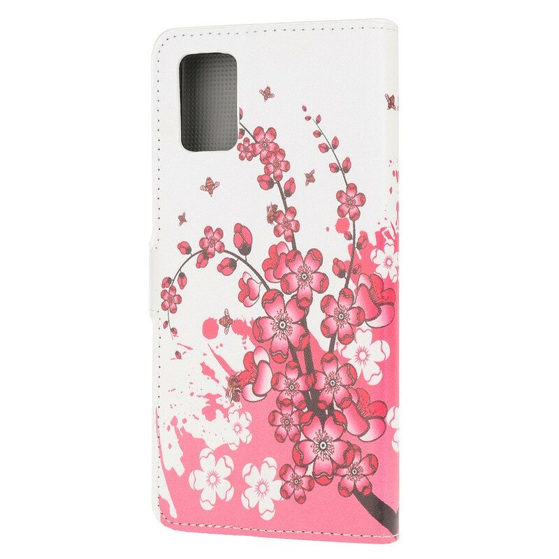 Folio-fodral För Samsung Galaxy A51 Tropiska Blommor