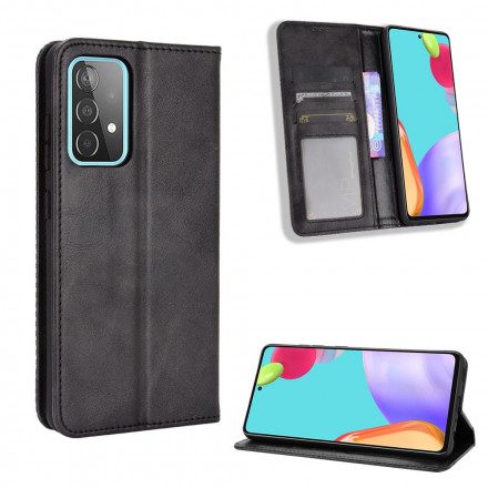 Folio-fodral För Samsung Galaxy A52 4G / A52 5G / A52s 5G Läderfodral Vintage Stiliserad Lädereffekt