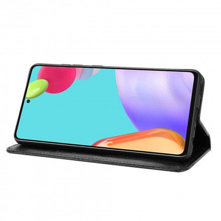 Folio-fodral För Samsung Galaxy A52 4G / A52 5G / A52s 5G Läderfodral Vintage Stiliserad Lädereffekt