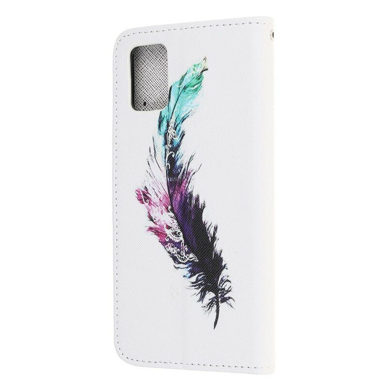 Folio-fodral För Samsung Galaxy A52 4G / A52 5G / A52s 5G Med Kedjar Thongfjäder