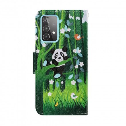 Folio-fodral För Samsung Galaxy A52 4G / A52 5G / A52s 5G Pandapromenad
