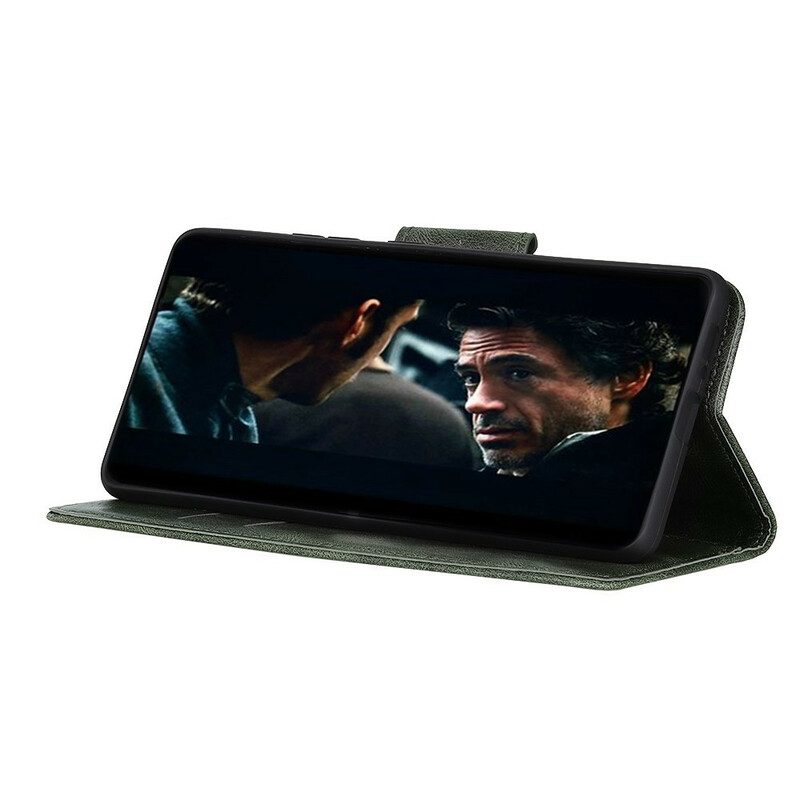 Folio-fodral För Samsung Galaxy A52 4G / A52 5G / A52s 5G Vändbar Lädereffekt Med Lås