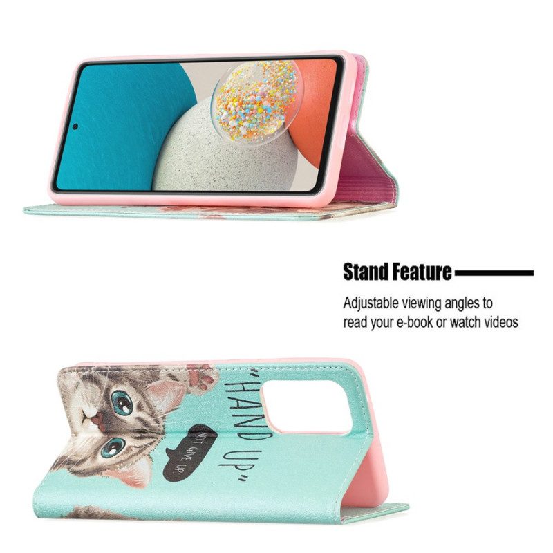 Folio-fodral För Samsung Galaxy A53 5G Läderfodral Hand Up