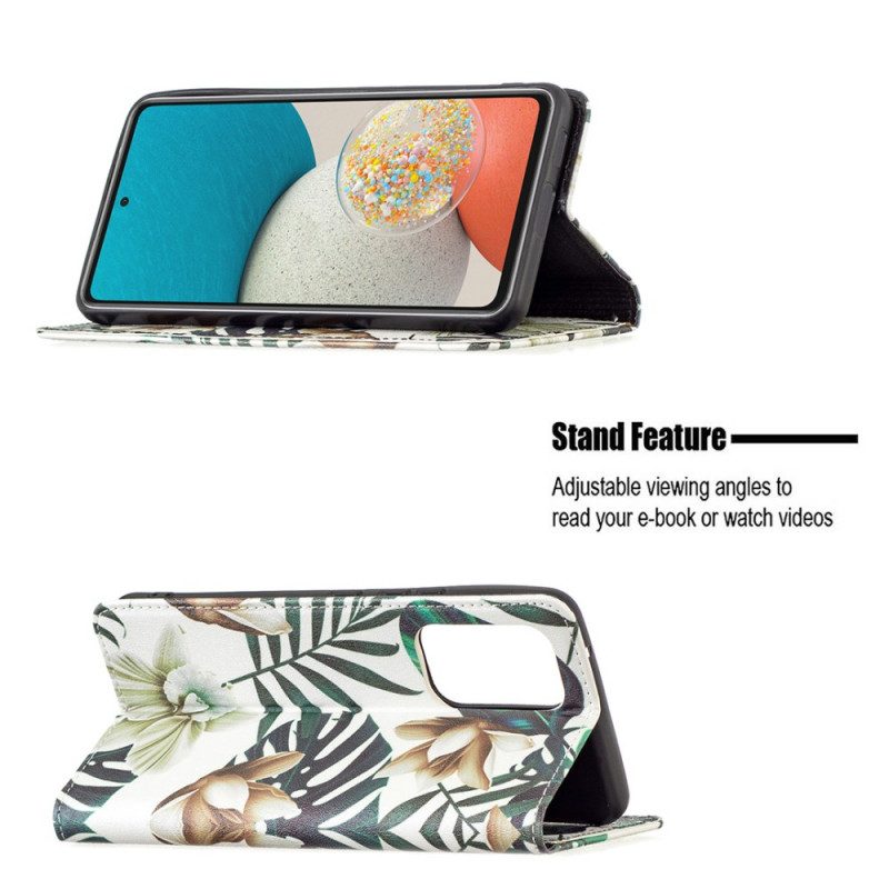 Folio-fodral För Samsung Galaxy A53 5G Läderfodral Löv