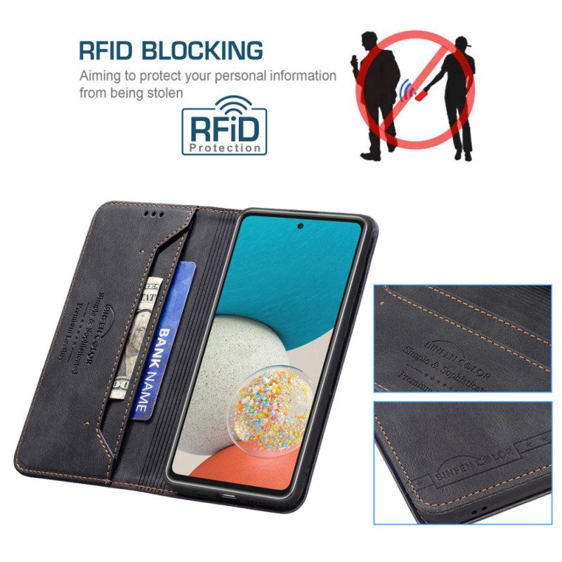 Folio-fodral För Samsung Galaxy A53 5G Läderfodral Rfid Couture Binfen Färg