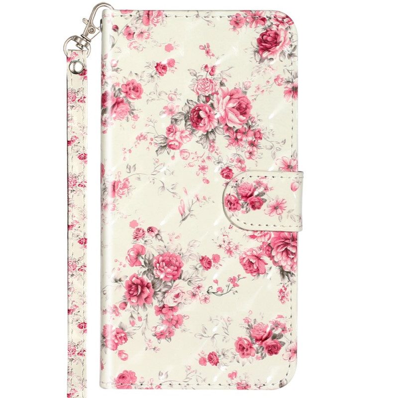 Folio-fodral För Samsung Galaxy A53 5G Med Kedjar Liberty Strap Blommor