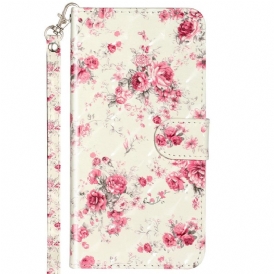 Folio-fodral För Samsung Galaxy A53 5G Med Kedjar Liberty Strap Blommor