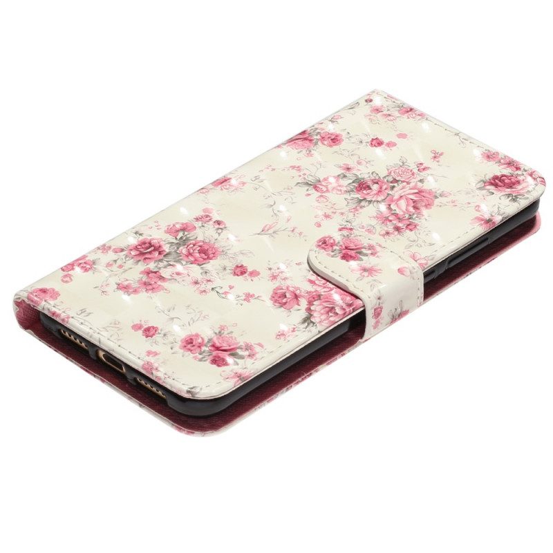 Folio-fodral För Samsung Galaxy A53 5G Med Kedjar Liberty Strap Blommor