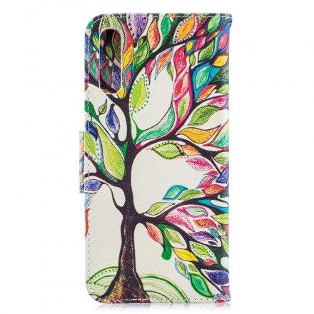 Folio-fodral För Samsung Galaxy A70 Färgat Träd