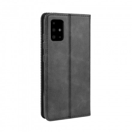 Folio-fodral För Samsung Galaxy A71 5G Läderfodral Vintage Stiliserad Lädereffekt