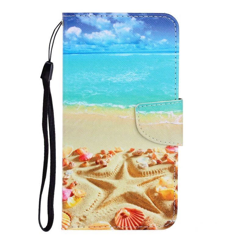 Folio-fodral För Samsung Galaxy A71 Med Kedjar Thong Beach