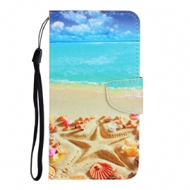 Folio-fodral För Samsung Galaxy A71 Med Kedjar Thong Beach