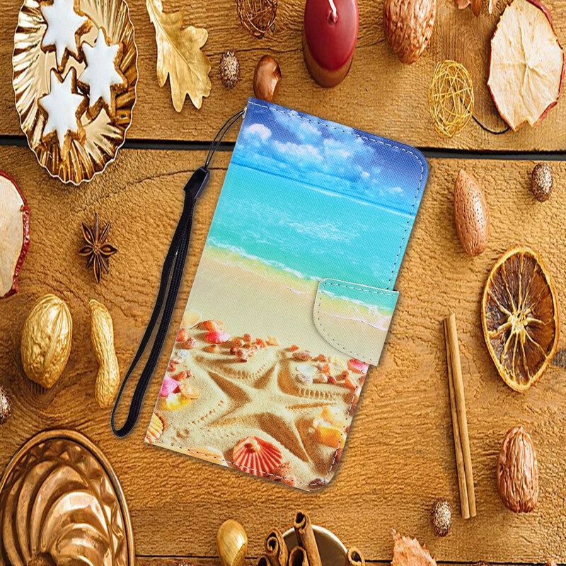 Folio-fodral För Samsung Galaxy A71 Med Kedjar Thong Beach