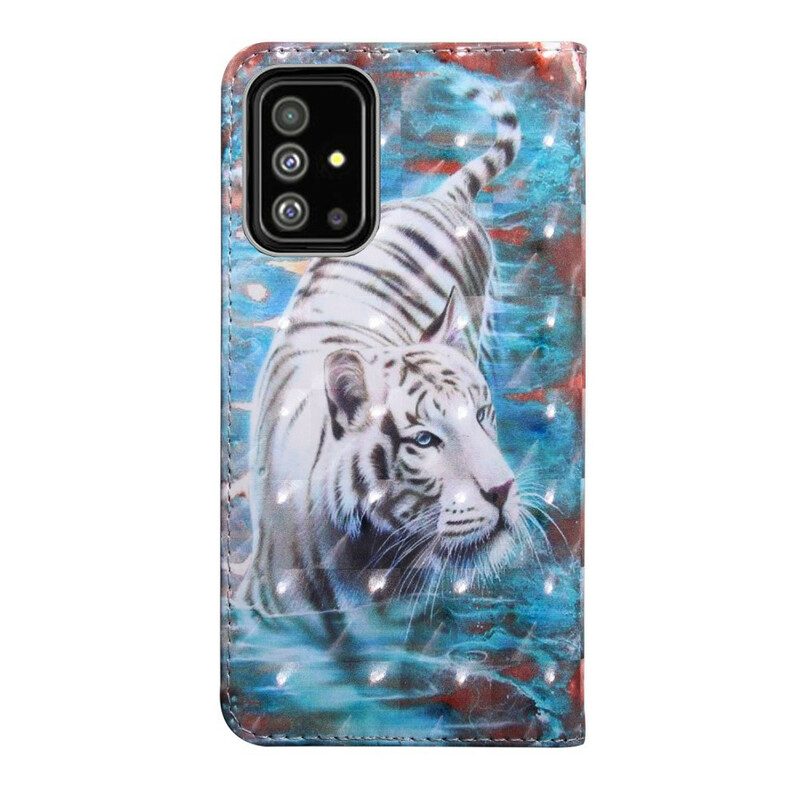 Folio-fodral För Samsung Galaxy A71 Tiger I Vatten