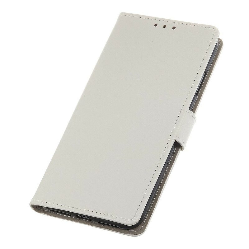 Folio-fodral För Samsung Galaxy A72 4G / 5G Enkel Glänsande Lädereffekt
