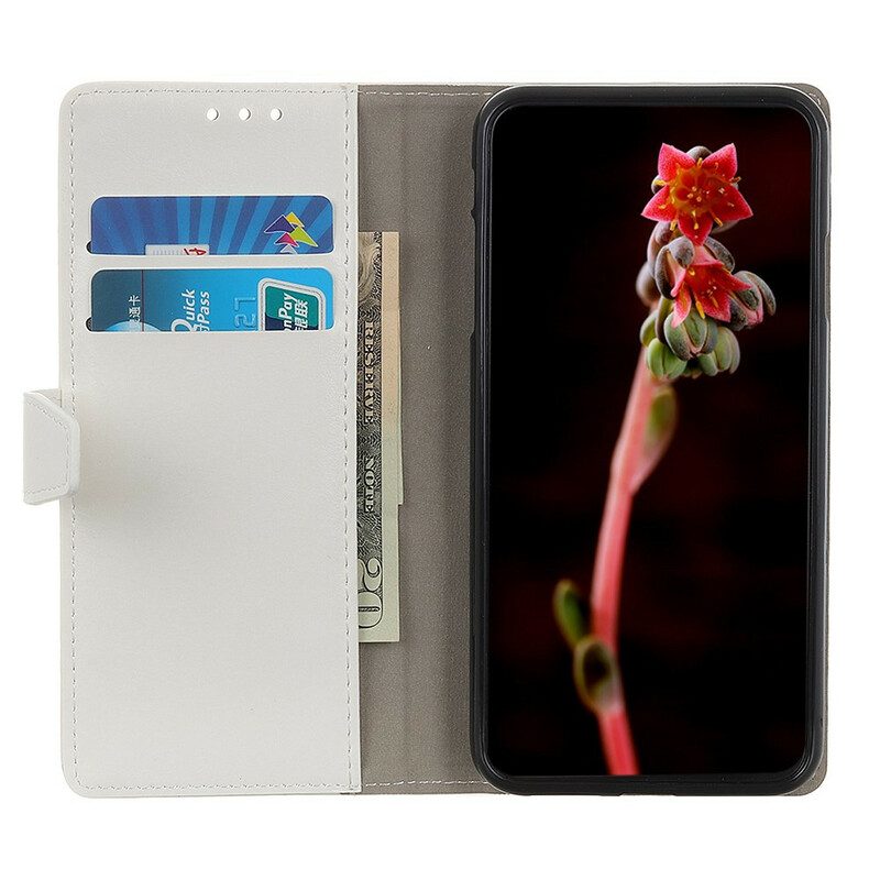 Folio-fodral För Samsung Galaxy A72 4G / 5G Enkel Glänsande Lädereffekt