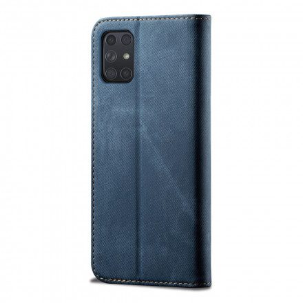 Folio-fodral För Samsung Galaxy A72 4G / 5G Läderfodral Denimtyg