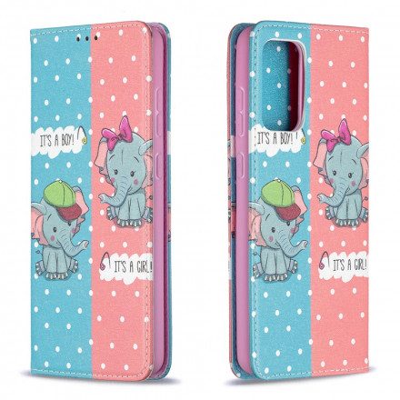 Folio-fodral För Samsung Galaxy A72 4G / 5G Läderfodral Elefanter