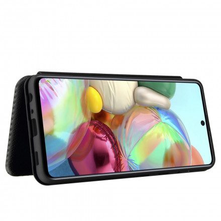 Folio-fodral För Samsung Galaxy A72 4G / 5G Läderfodral Kolfiber