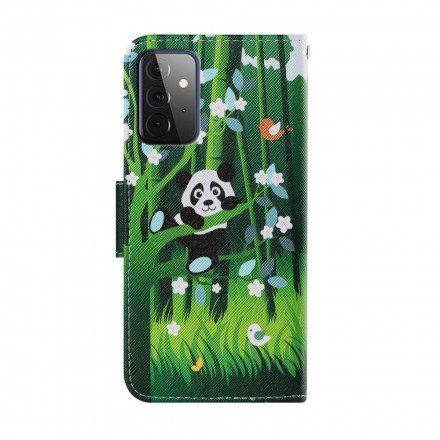 Folio-fodral För Samsung Galaxy A72 4G / 5G Pandapromenad