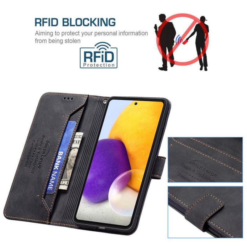 Folio-fodral För Samsung Galaxy A72 4G / 5G Rfid Binfen Färg