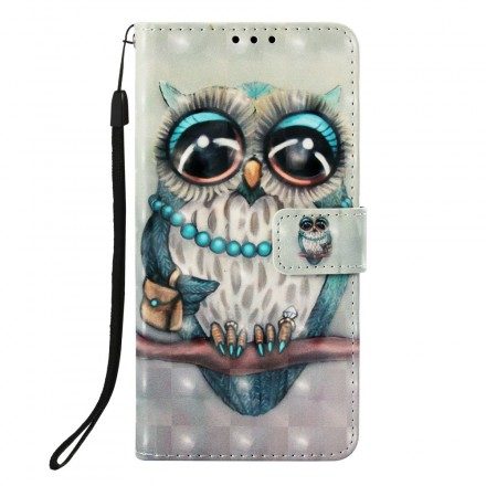 Folio-fodral För Samsung Galaxy A9 Med Kedjar Fröken Strappy Owl