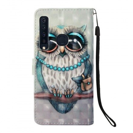 Folio-fodral För Samsung Galaxy A9 Med Kedjar Fröken Strappy Owl