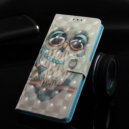 Folio-fodral För Samsung Galaxy A9 Med Kedjar Fröken Strappy Owl